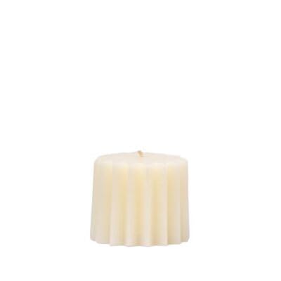 Unscented Off White 16 Point Star Candle Pillar 8cm W x 7cm H Burn Time 45-50 Hours
