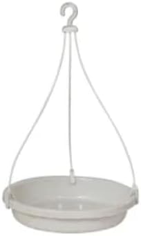 Large Hanging Bird Bath and Feeder Tray, White, 2 Pack, Outdoor Garden Balcony