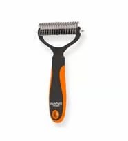 Nunbell Professional Dog Deshedding Brush, Orange and Black Handle, Stainless Steel Grooming Tool for Pet Hair Removal