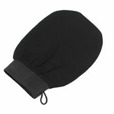 Moroccan Exfoliating Bath Glove, Black Premium Scrub Mitt for Dead Skin Cell Removal, Blood Circulation Enhancement, Spa Treatment, Single Pack