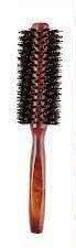 Professional Round Hair Brush for Styling, 22 cm, Wooden Handle, Perfect for Straight and Curly Hair