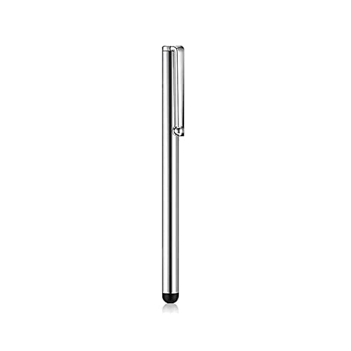 Stylus Capacitive touch pen Modern Slim design Soft Tip with metal clip Smooth sensitivity for all smartphones tablets all touch screen devices ONE PEN (Silver)