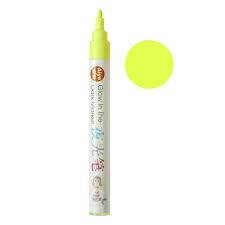 Colorful Luminous Pen, Glow in The Dark Paint Pen, Glow in The Dark Paint Pen, Creative Graffiti Highlighter, Colorful Art Pens for Writing, Scrapbooking, Coloring, Greeting Cards, Drawing (Yellow)