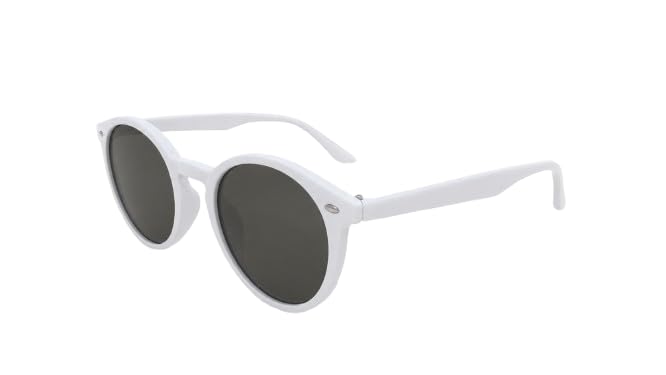 Round sunglasses, black frame with green lenses, classic vintage design, unisex sunglasses for men and women