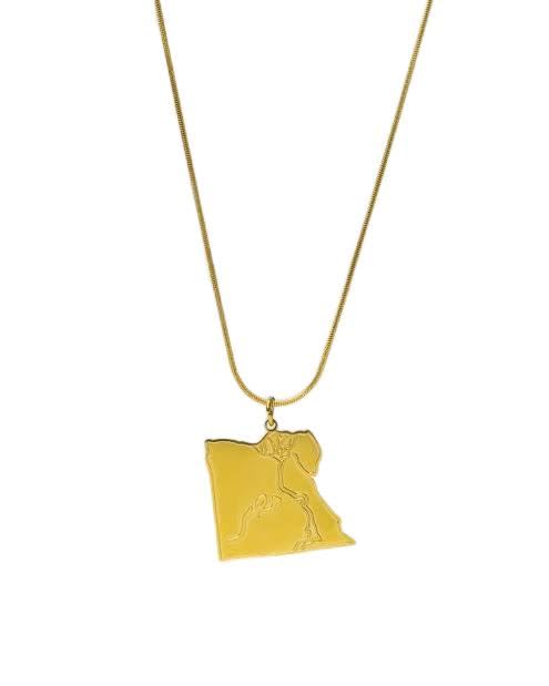 Gold Plated Egypt Map Necklace | Arabian Homeland Amulet Chain Necklace with Nile Details | Gift for Expatriates and Egyptian Culture Lovers | Anti-Rust