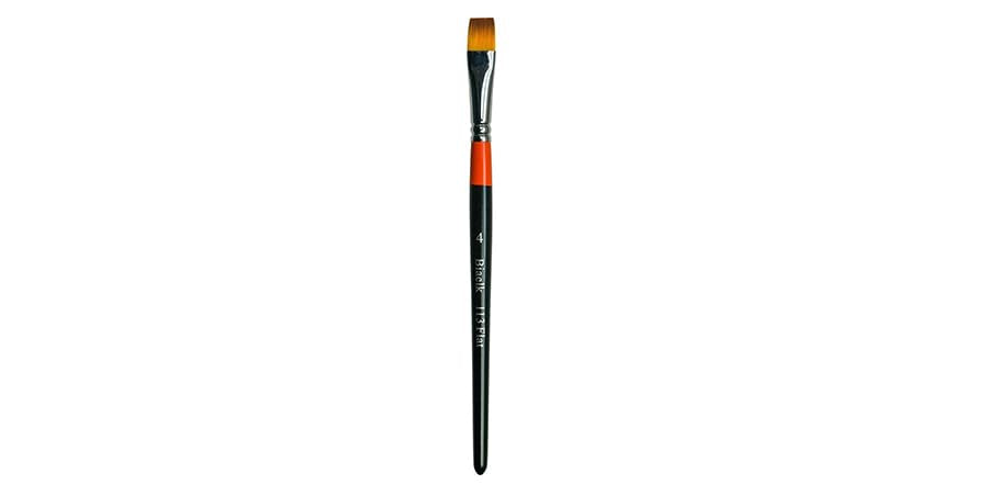 Keep Smiling Flat Painting Brush, 4 mm Size, Black