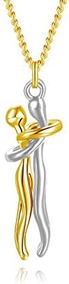 Together Forever Gold and Romantic Matching Him and Hers Couples Necklace, 40cm Chain, Anniversary Gift Jewelry