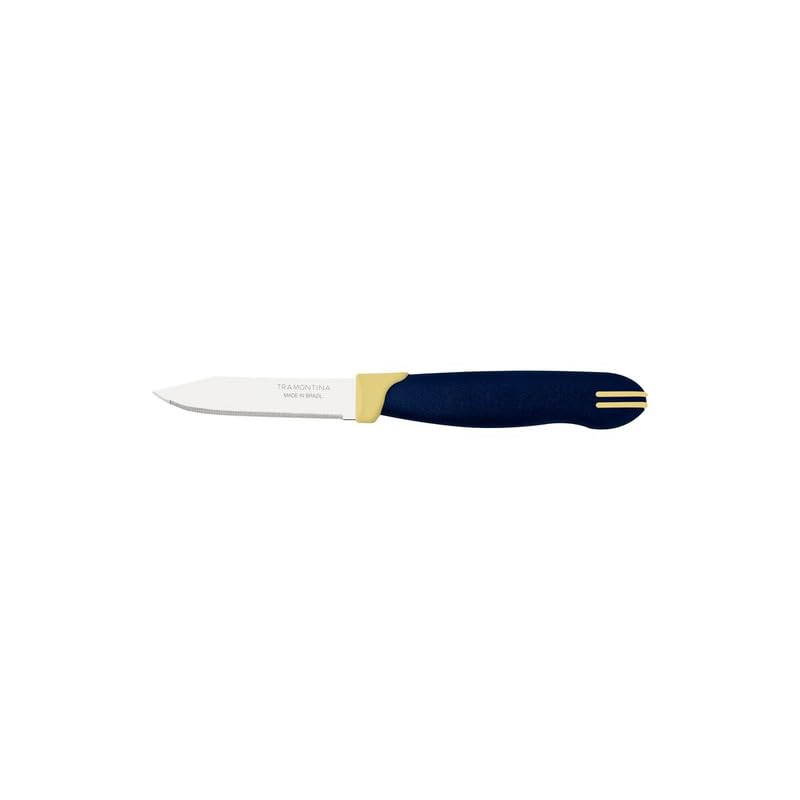 TRAMONTINA Knife, Kitchen Knife for Everyday Cutting – Traditional – Multipurpose – Polypropylene - Plain Edge – 3-Inch – Blue