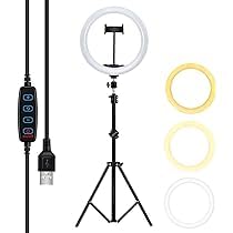 Circular light (ring light) ring 26 cm with metal stand length 2 meters