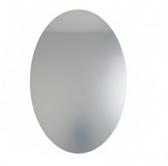 Spaceshoop Modern Oval Frameless Wall Mirror 40x30cm, Minimalist Floating Glass, Sleek Silver Mirror for Home or Office
