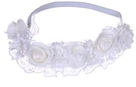 Rose Flower Headband, White, Lace, Hair Accessory for Brides and Occasions