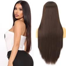 ECIF Wutong Synthetic Wig (28In, Dark Brown)