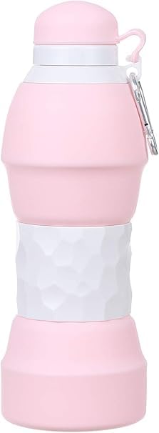 Collapsible Sports Water Bottle - Original Silicone 550ml.Practical Design for Workout and Diary with Airtight Lid to Keep Water Purity and Safety.Suitable | From Generic