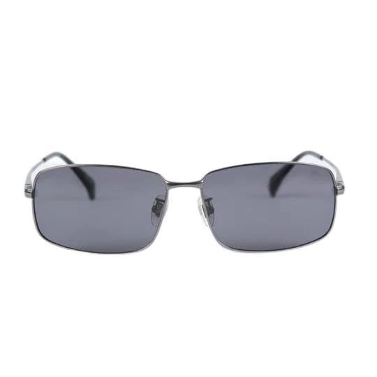 NBA Square Sunglasses For Unisex,Silver Titanium Frame, Black Lens