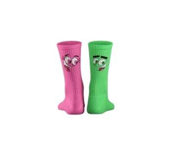 Wanda & Cosmo Mid Calf Cotton Crew Socks for Men & Women, Breathable Athletic Sports Socks, Moisture Wicking Cushioned Running Gym Casual Socks havana