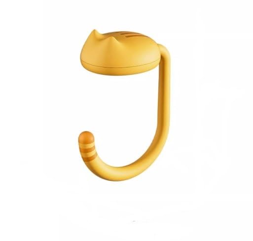 Table Hook Holder Portable Handbag Hangers, Cute cat Schoolbag Hook for Student Table Desk Restroom Office School Restaurant Bar and Meeting Room (Yellow)