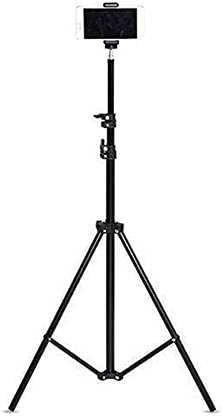 Lightweight & Portable 7 Feet (84 Inch) Long Tripod Stand with Adjustable Mobile Clip Holder for All Mobiles & Cameras Tripod (Black, Supports Up to 2000 g)