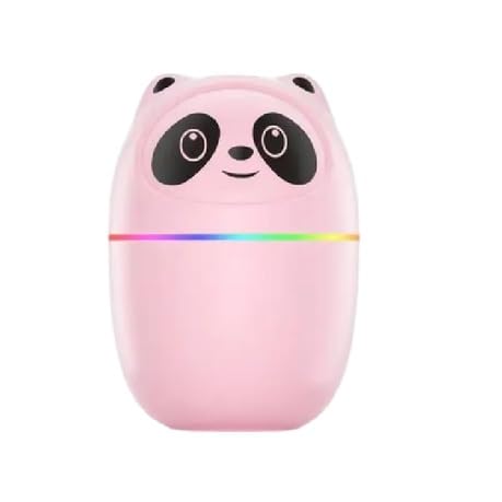 Portable Panda Humidifier with LED Night Light (Pink)