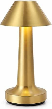 Led Desk Lamp, Touch Dimmable Metal Table Lamp, 3 Brightness Levels, Foldable Bedside Night Light, Reading Lamp for Bedroom, Study, Office (Gold)