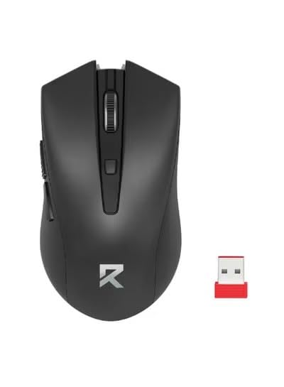 Redragon BM-4051 Wireless Office Mouse 4000 DPI – 2.4GHz Optical Computer Mouse, Ergonomic Design, Adjustable DPI 800–4000, Long Battery Life, USB Nano Receiver – Black