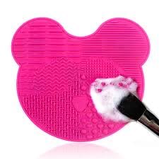 Make-up Brush Cleaning Pad, Silicone Make-up Brush Cleaning Pad, Silicone Pad, Portable Scrubbing Pad with Suction Cup, can Remove and Clean the Residual Makeup of the Make-up Brush-Pink