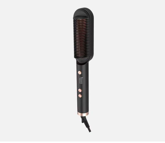 Hair Straightener Brush, Heated Hair Brush with 5 Heat Levels, 45W, Various Colors, RD380 (Black)