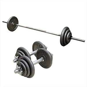 50kg Rubber Barbell/Dumbbell Kit KL11R