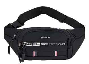 Crossbody 3 Zipper Medium Bag Cool Lightweight Travel Running Hiking Purse Easy Carry Bag for Personal Items (Black)