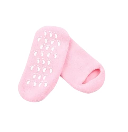 2 Pairs Ventilated Gel Moisturizing Socks for Dry Heels - High Quality - Spa Gel Socks Moisturizing Heel Treatment Foot Treatment Heel Softener Socks (Pink)