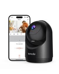 Tenda 2K CP3 V3.0 Black WiFi 6 360° Indoor Security Camera with Two-Way Audio, Night Vision, Motion Detection, Alarms and Push Notifications, for Babies and Pets