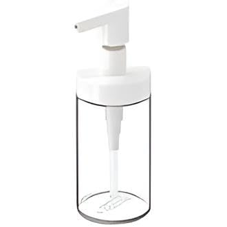 Soap Dispenser - Transparent glass bottle 17cm height visible content design ideal for liquid soap hand sanitizer or kitchen cleaner usage