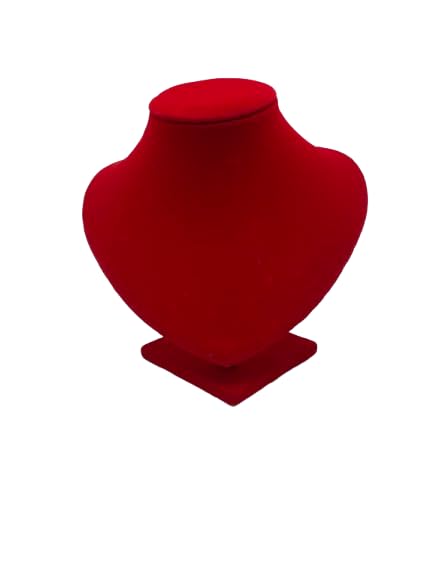 Luxury Red Velvet Jewelry Exhibition Necklace Necklace Holder Elegant Design Royal Red Size 15 * 17cm