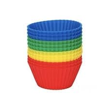 Downtown 12-Piece Rainbow Silicone Cupcake Liners, Non-Stick Reusable Baking Moulds for Muffins and Desserts, Colorful Heat Resistant Silicone Cups for Oven, Microwave and Air Fryer