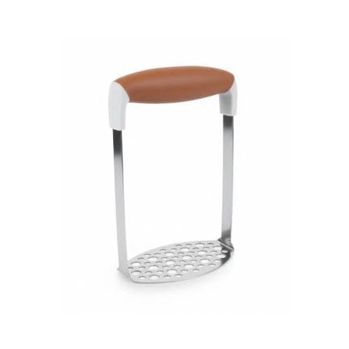 Stainless Steel Potato Masher with Horizontal Handle, Heavy Duty Manual Potato Ricer and Vegetable Masher, Rust Resistant Kitchen Tool for Smooth Mashed Potatoes, Fruits, Vegetables and Food Preparati