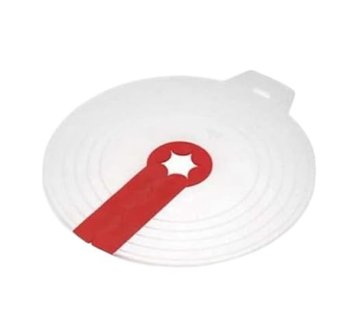Anti-Splash Mixing Bowl Cover with Guide Path, Kitchen Hand Mixer Splash Guard, White and Red, 1 PIECE