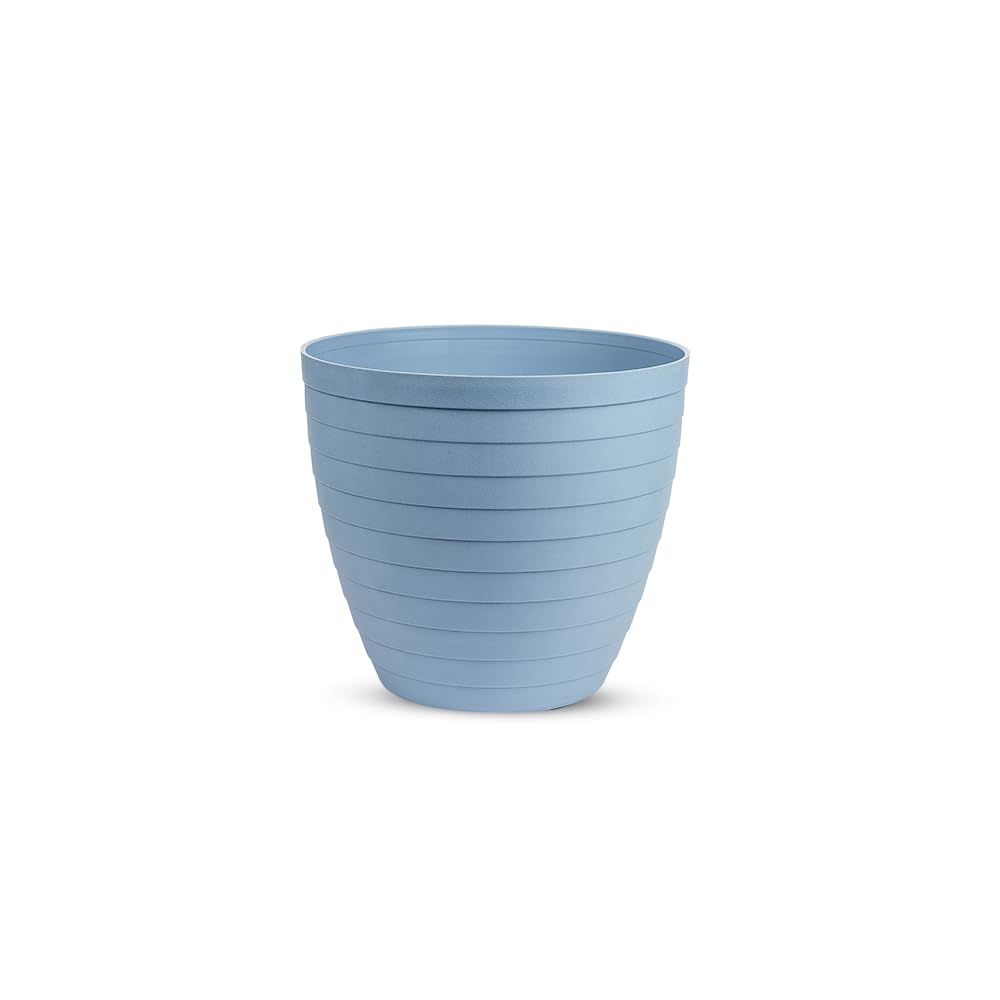 Plastic Flower Pot – 16 cm Blue – Mini BPA-Free Indoor/Outdoor Planter – Lightweight & Durable – Made in Spain