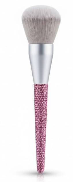 Makeup large Brush Powder Brush Foundation Blush Bronzer Contour Face Blender Professional Mineral Blending Buffing Thick and Dense Soft Synthetic Fibers -dark pink glitterhand