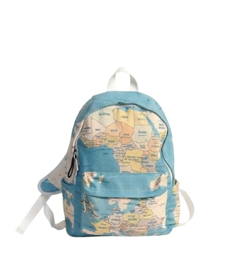 Rove Travel Backpack with Passport Stamps Print, Multi-Color, Lightweight Design, World Cities Theme-1000
