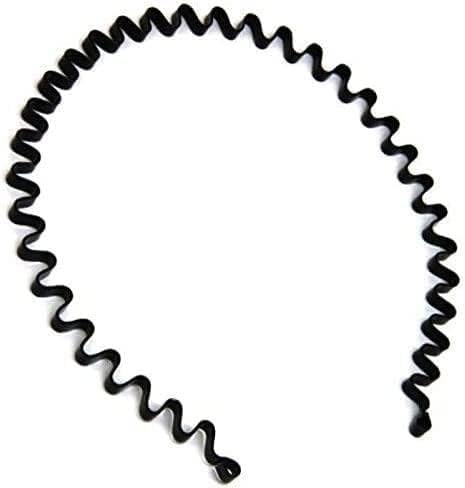 Black Metal Comb Sports Band Long Hair HeadBand Black For Men and Women