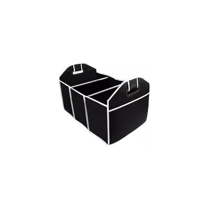 Large Capacity Car Trunk Organizer Three Compartments Foldable Storage Box for Travel and Daily Use Durable Material with Comfortable Carry Handles Space Saving Design