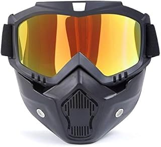 TRUE FIT®- Motorcycle Goggles Mask Detachable,Ski Motocross Goggles Helmet Sunglasses (Colorful)