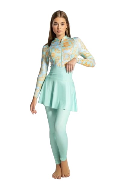 4 Piece Burkini Set - Skirt - Leggings - Cape - Jupiter'S Aura