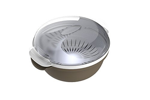 Bama Microwave Steamer - 1.8L, Taupe, Multi-Purpose (Made in Italy)