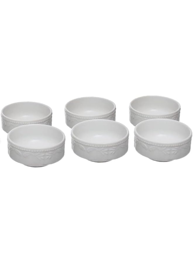 Rosa By Fathy Mahmoud Conrad Porcelain Bowl Set, 6 Pieces 10Cm With Durable Material For Home - White