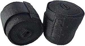 Smart Sport Generic Elasticated 2.5m Sports Cotton Kick Boxing Gloves 2 Pieces (Black)