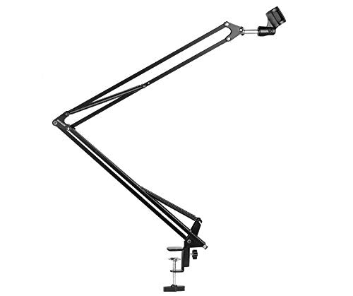 Desktop Microphone Stand with Adjustable Suspension Boom Scissor Arm for Blue Yeti Snowball, Recording, Broadcasting, Streaming, Singing