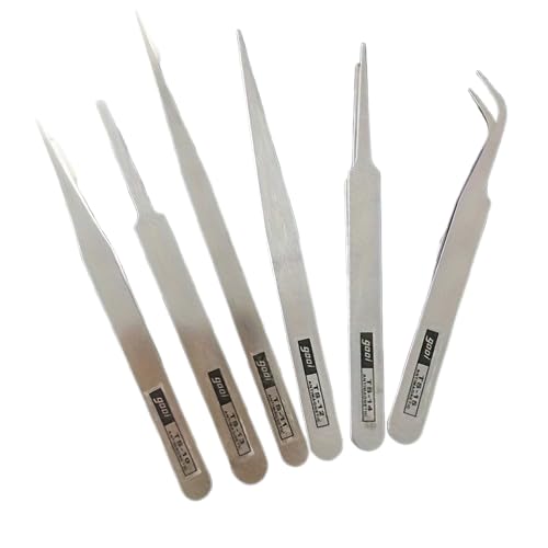 MySouqEg | 6pcs, Precision Tweezers Set, Multi-Specification Tweezer Clips, DIY Notebooks, Diaries, Jewelry Making, Hand Repair Tools, Succulent Planting Care And Home Use, Straight And Curved