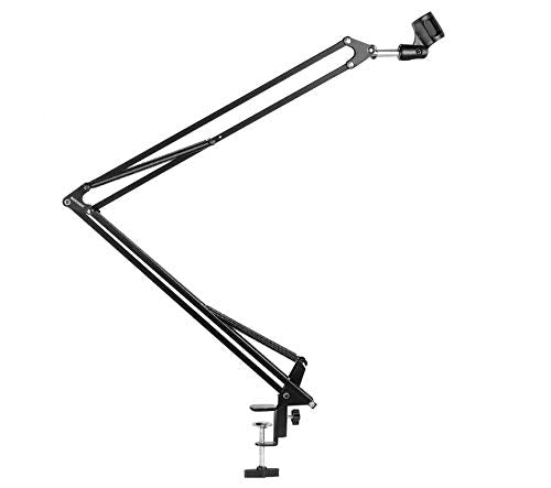 Microphone Suspension Mic Clip Adjustable Boom Studio Scissor Arm Stand For Blue Yeti Snowball, Constructed With Metals For Streaming, Voice-Over, Recording,Games