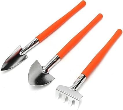 Gardening Tools, Set of 3, Garden Tools Set, Hand Tools, Gardening Supplies, Gardening Tool Set, Starter Kit, Scoop, Rake, Planting Scoop, Planting Shovel, Gardening, Succulent Plants