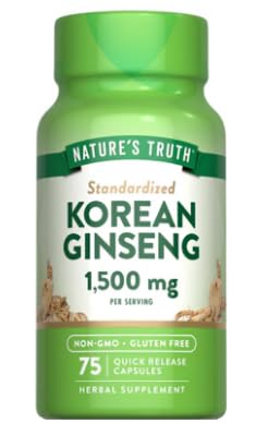 Premium Vital Korean Ginseng 1,500mg - 75 Capsules - with Practical Pill Box - Performance & Vitality Rhythm Matrix - Energy Shield - Non-GMO - Pure Panax Root Integrity (